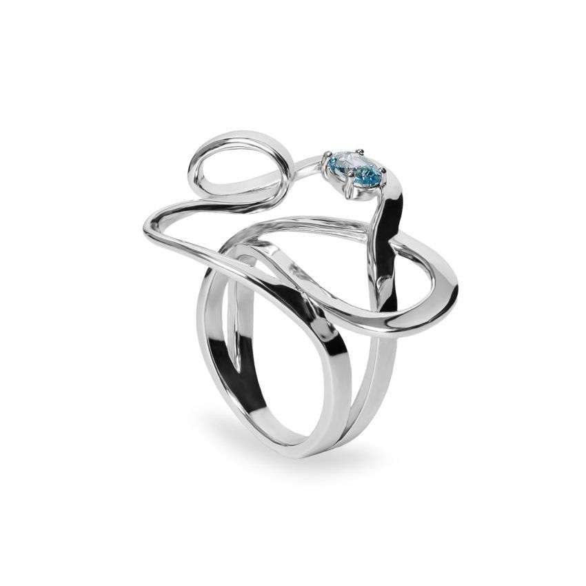 anillo de plata en espiral con piedra en tono azul detalle  1500x1500 20258 R