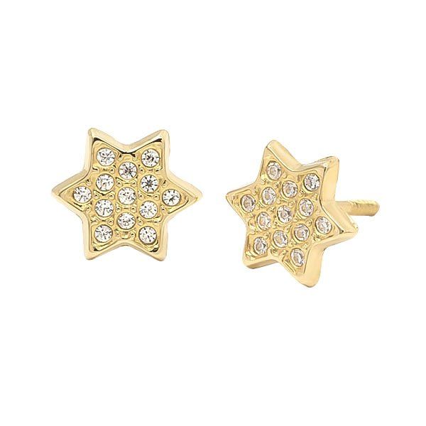 41A4312 pendientes eles niña oro amarillo 18k estrella circonitas
