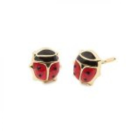 9A9501 pendientes eles bebé oro 18k mariquita esmalte