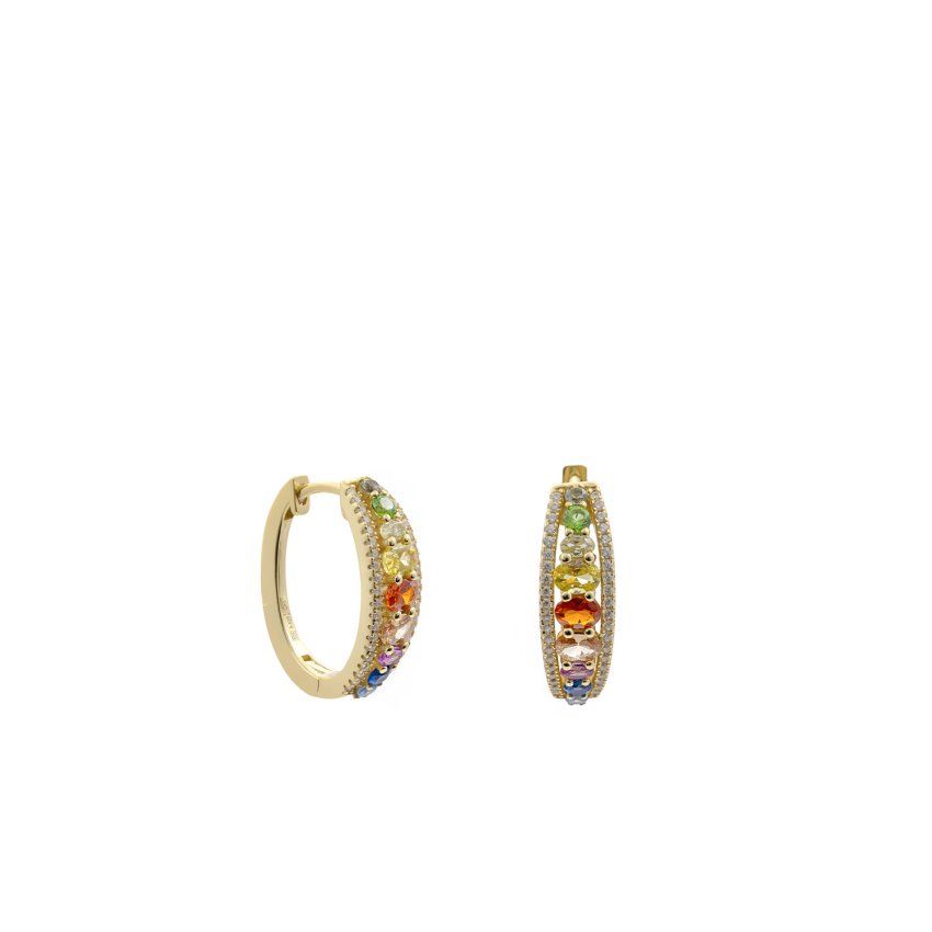 pendientes de aro de plata banados en oro multicolor con circonitas detalle  1500x1500 20494 A