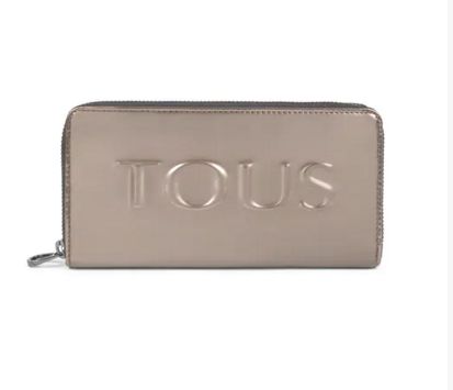 Billetera mediana Tous Grata Dorp gris y fucsia 195960497