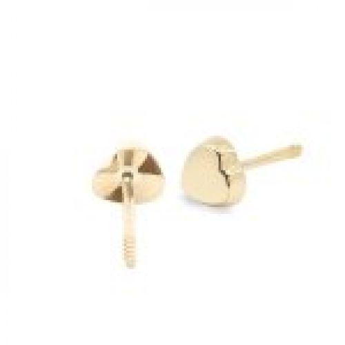 45A5130 pendientes eles bebé oro amarillo 18k corazon lisa trasera